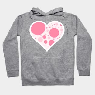 Pink and White Polka Dot Heart Hoodie